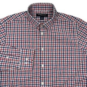 Mizzen Main Leeward Shirt Medium Trim Fit Gingham Check Performance Stretch RWB